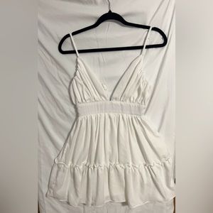 Prettylittlething white dress, size 2. Non stretch.